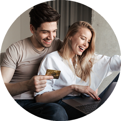 A couple shopping online