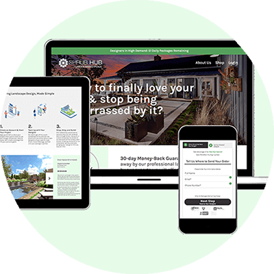 Screenshots of Shrubhub website